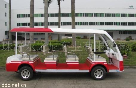 广州11座时尚红色款电动观光车